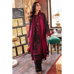 3PC Embroidered Dhanak with Embroidered Dhanak Shawl - GA1762