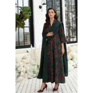 3PC Embroidered Dhanak Suit with Heavy Embroidered Shawal -GA1967