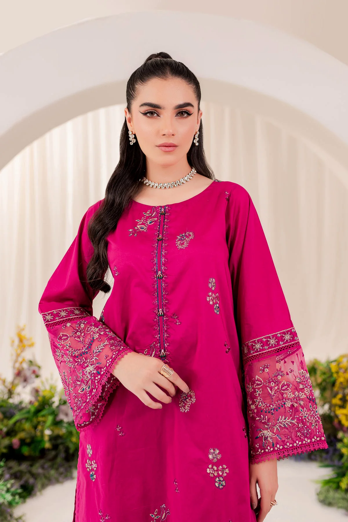 Batik 3PC Embroidered Dhanak with Printed Whool Shawl - GA1752