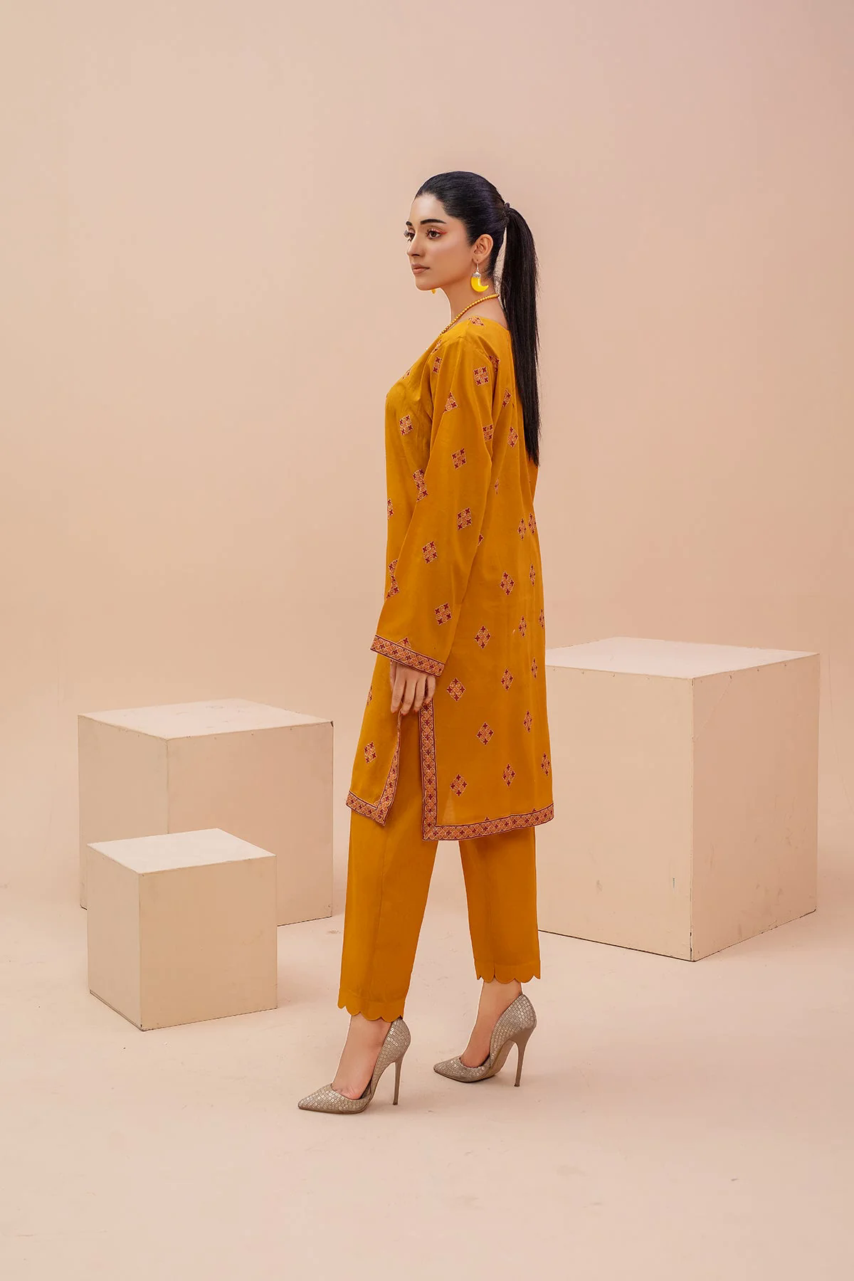 Original Ready to Wear Mustard Embroidered Lawn 2pc - ZJ058-1