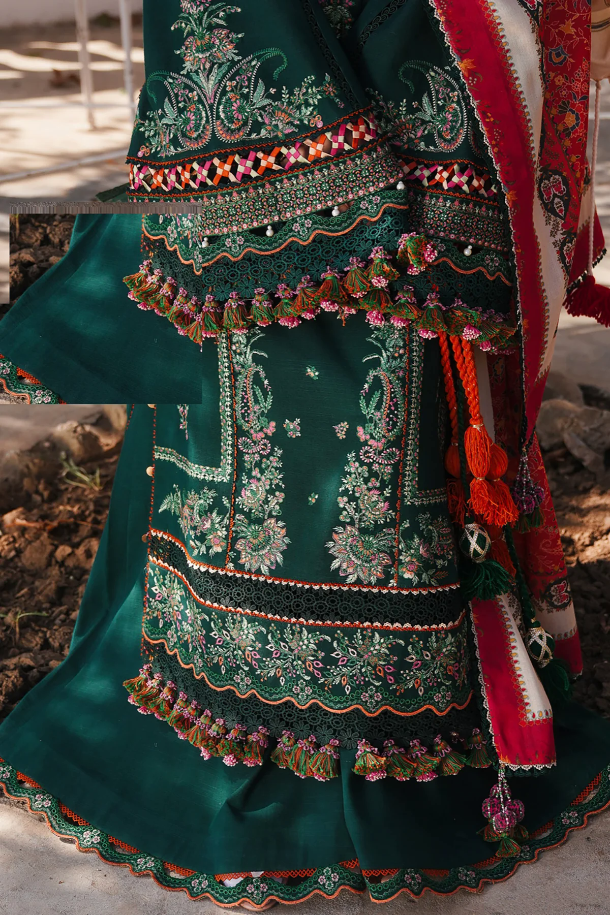 3PC Embroidered Lawn Suit with Printed Chiffon Dupatta -GA2007