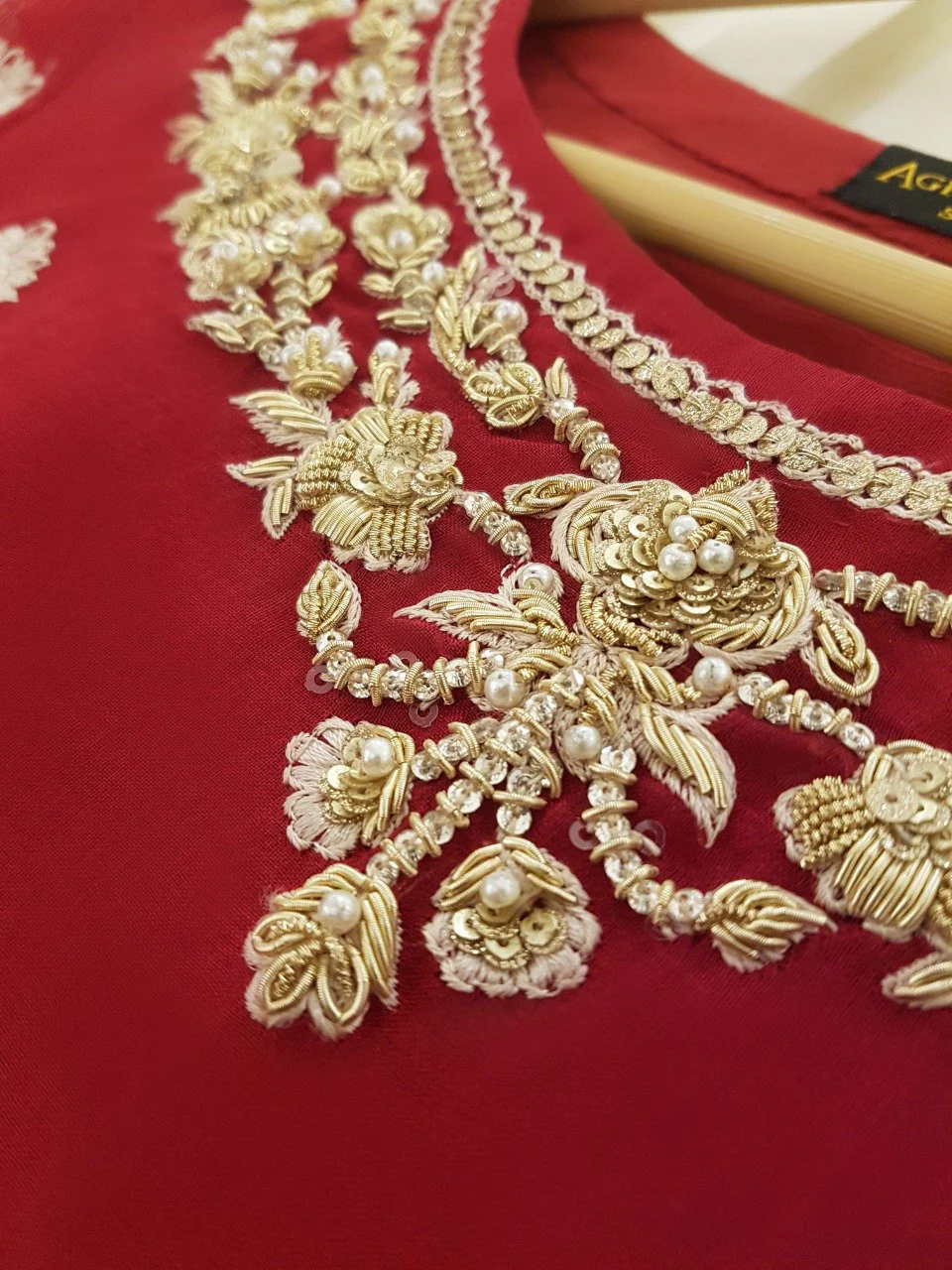 Heavy Embroidered  with Hand Work  organza dupatta-GA10193