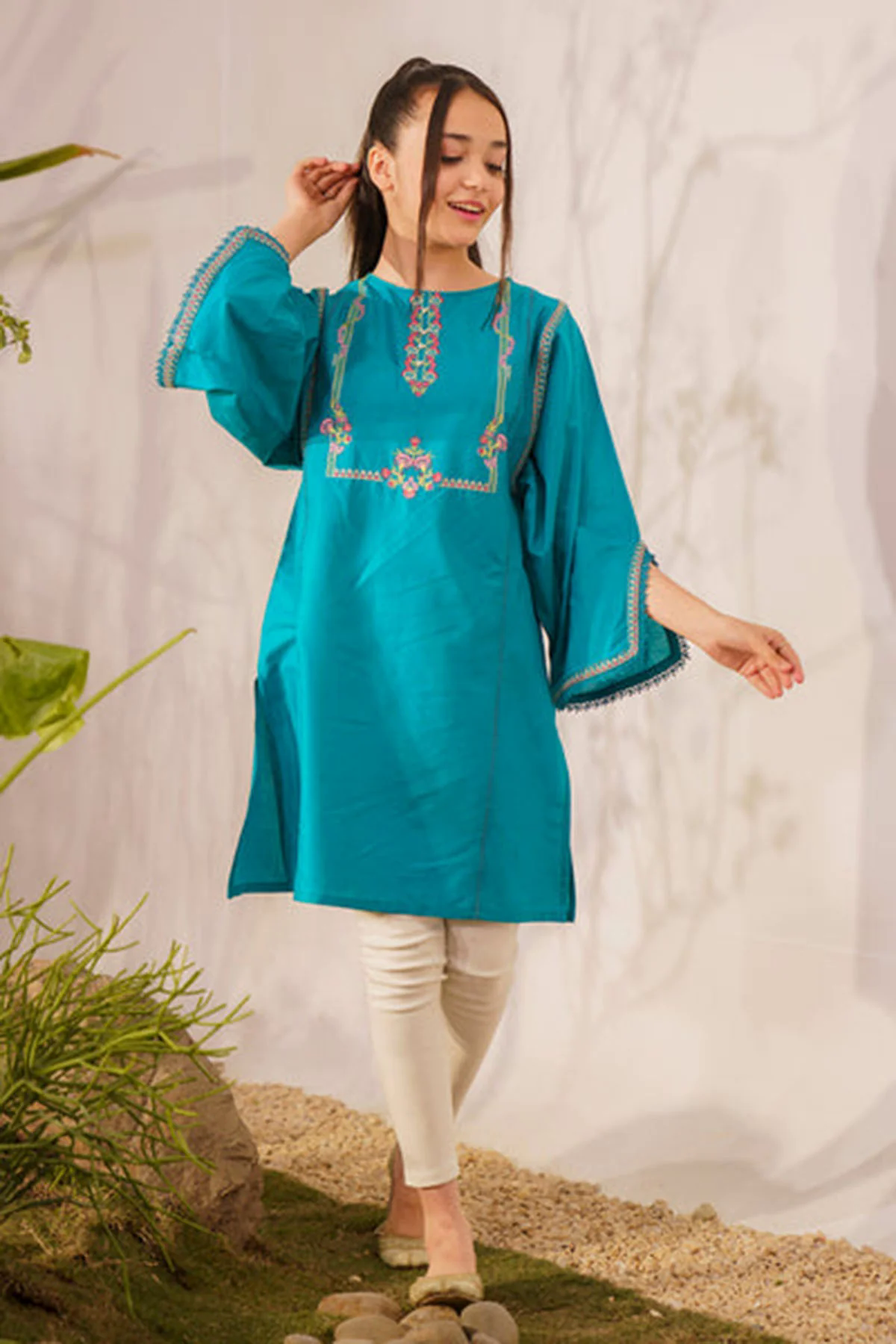 Ziva Fully Embroidered Lawn 2Pc-Ga2004