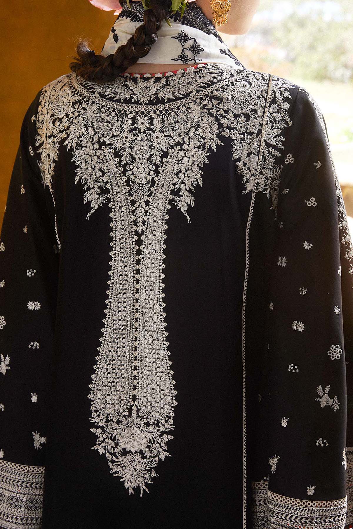 3PC Embroidered Lawn Suit with Printed Cotton Slub Net Dupatta -GA2003