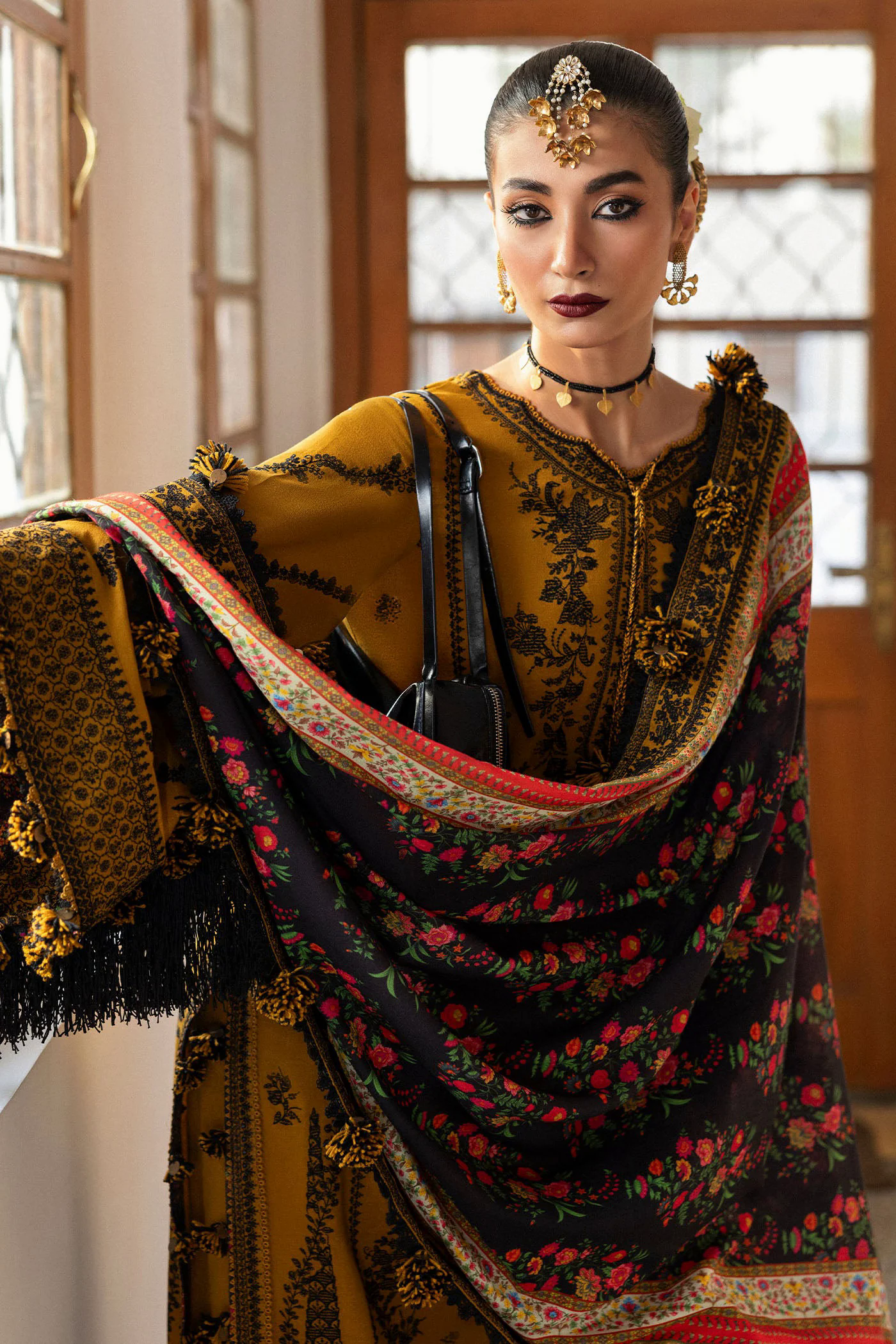 3PC Embroidered Lawn Suit with Printed Chiffon Dupatta -GA2009 3PC Embroidered Lawn Suit with Printed Chiffon Dupatta -GA2009