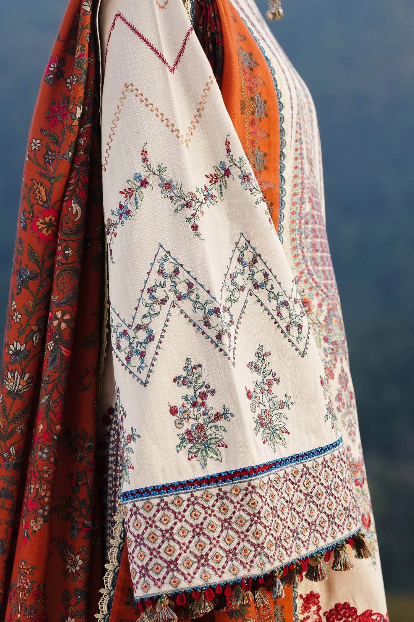 3PC Embroidered Lawn Suit with Printed Chiffon Dupatta -GA2010