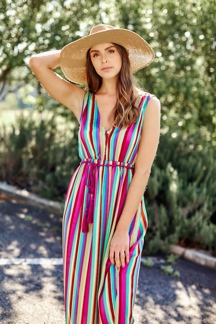 IN THE RAINBOWS STRIPE MAXI - RAINBOW - L
