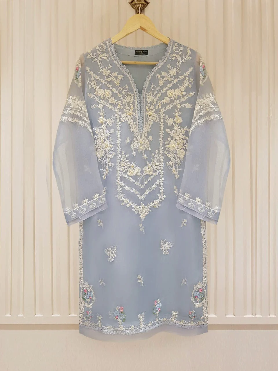 Heavy Embroidered  with Hand Work  organza dupatta-GA1624