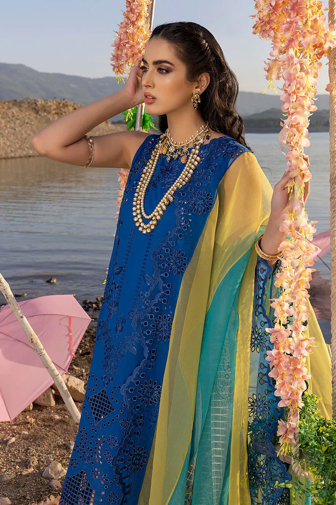 3PC Embroidered Lawn Suit with Organza Dupatta - GA10273 3PC Embroidered Lawn Suit with Organza Dupatta - GA10273