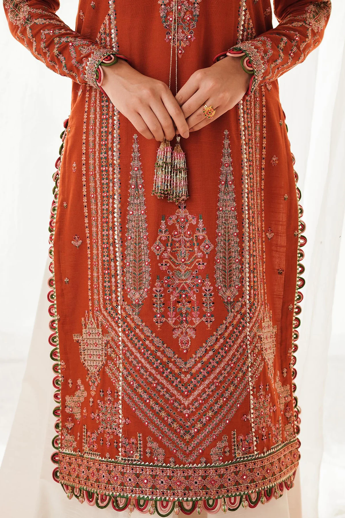 3PC Embroidered Lawn Suit with Embroidered Orgazna Dupatta -GA2030