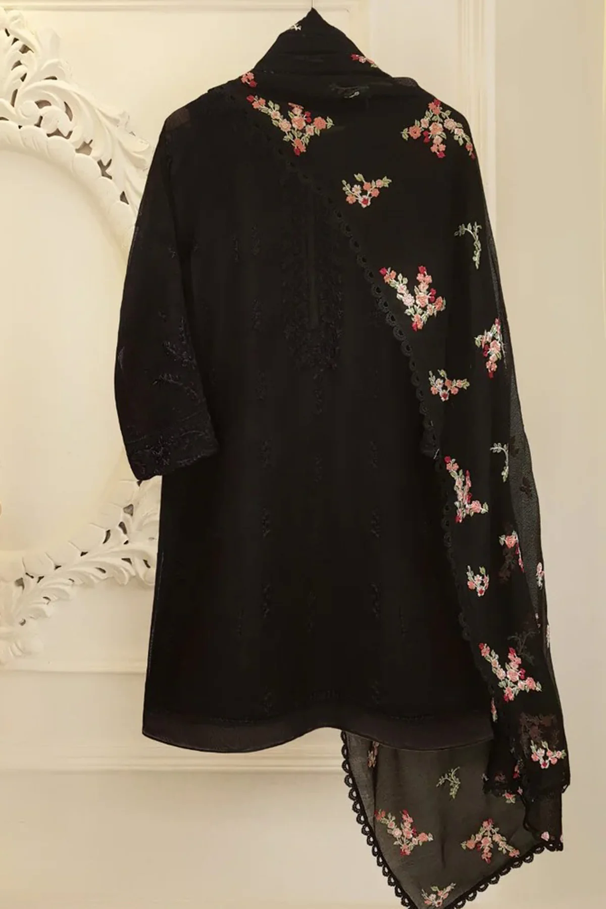 Heavy Embroidered  with organza dupatta-GA1687