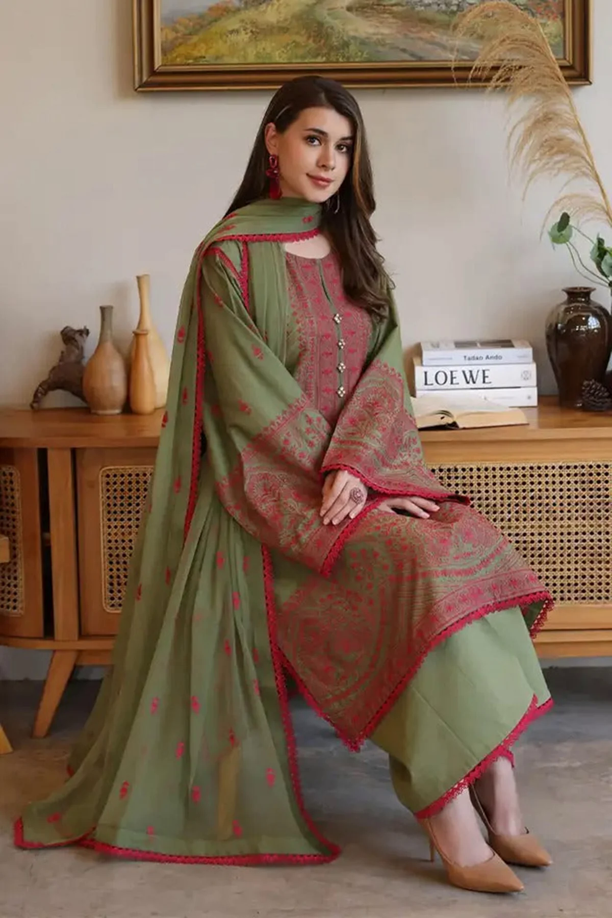 Embroidered Lawn 3pc with Embroidered Chiffon Dupatta- GA2023 Embroidered Lawn 3pc with Embroidered Chiffon Dupatta- GA2023
