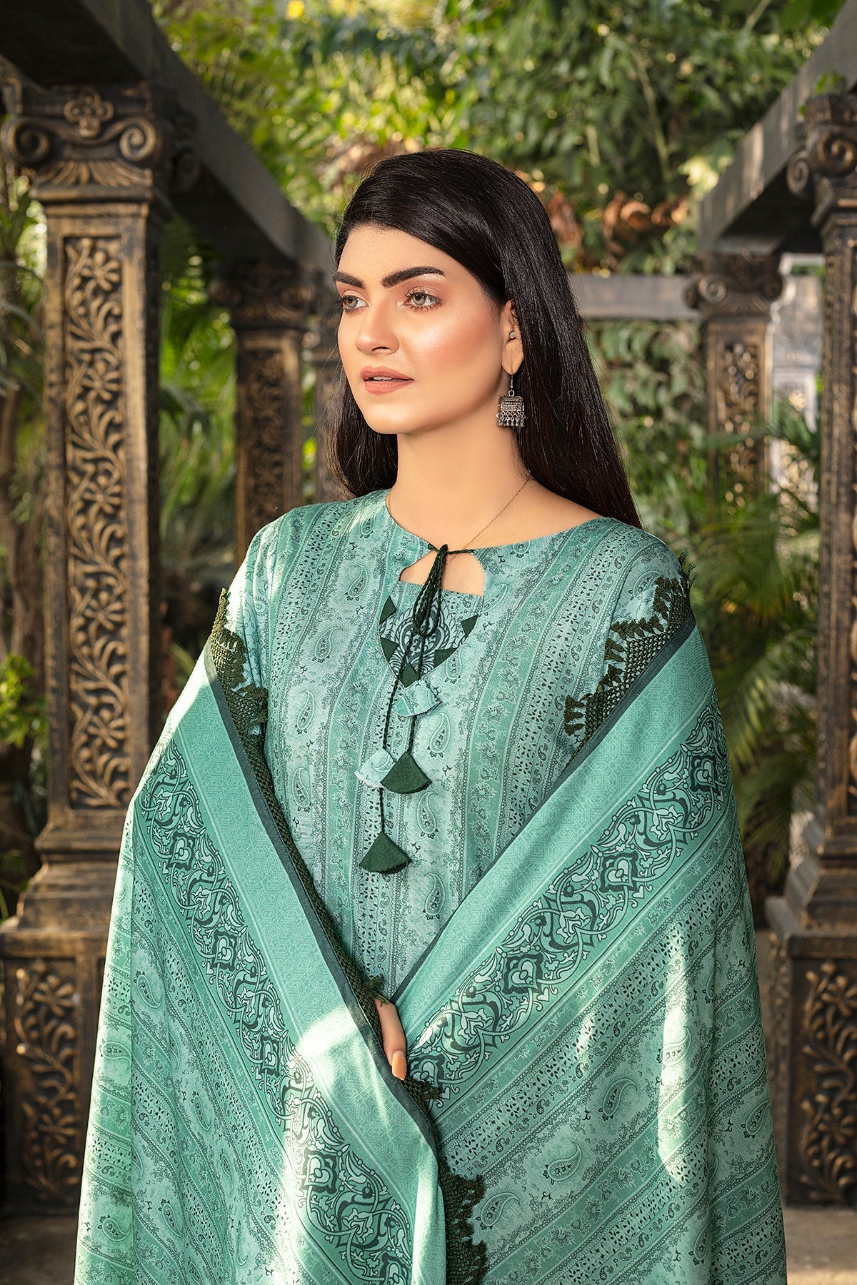 Gulnar Printed Slub Linen 3pc-GA1938
