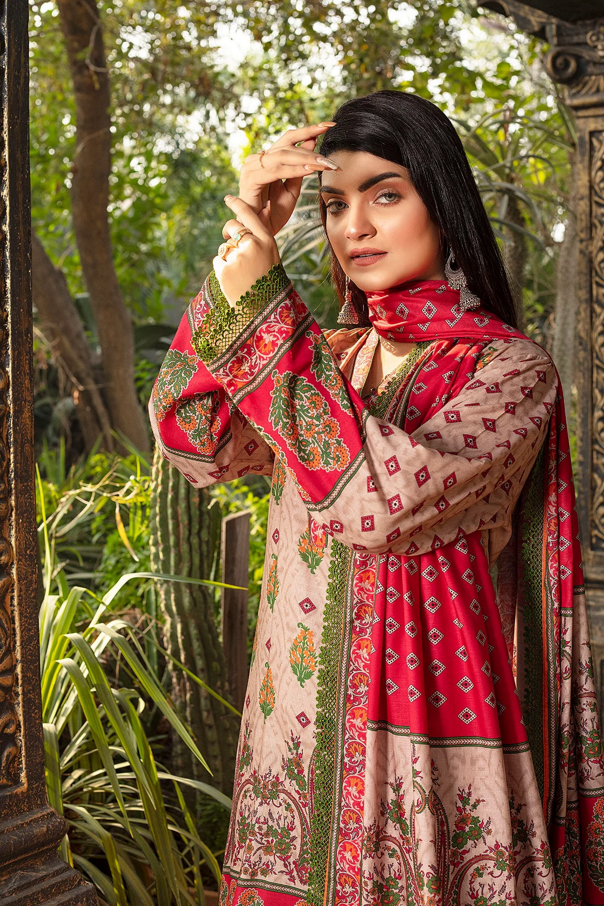 Mahtab Printed Slub Linen 3pc-GA1932