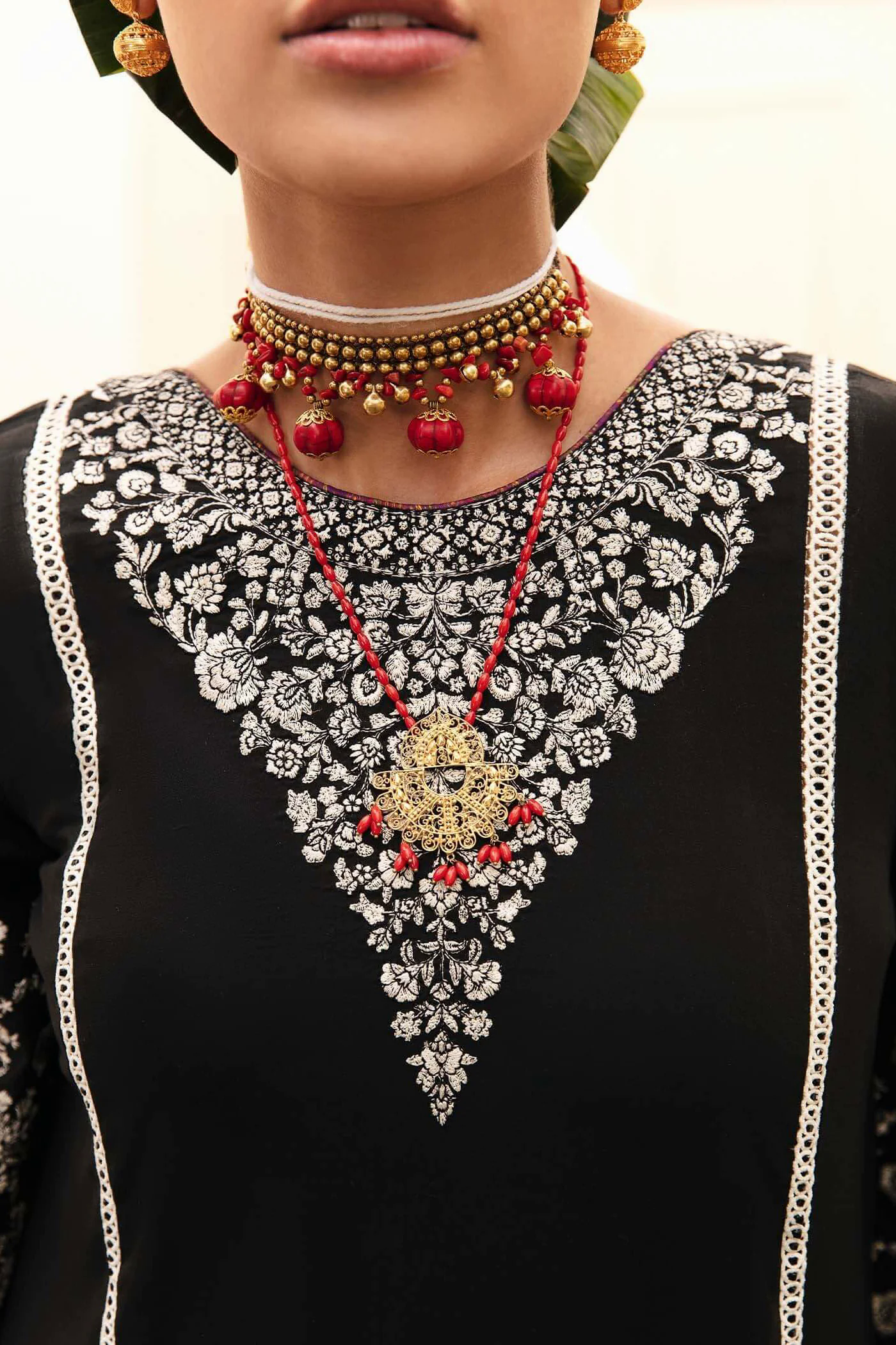 3PC Embroidered Lawn Suit with Printed Silk Dupatta -GA2008