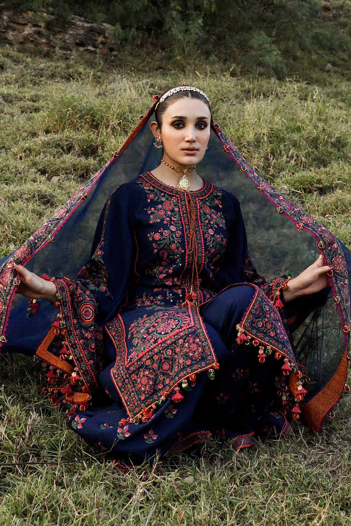 3PC Embroidered Lawn Suit with Printed Chiffon Dupatta -GA2002