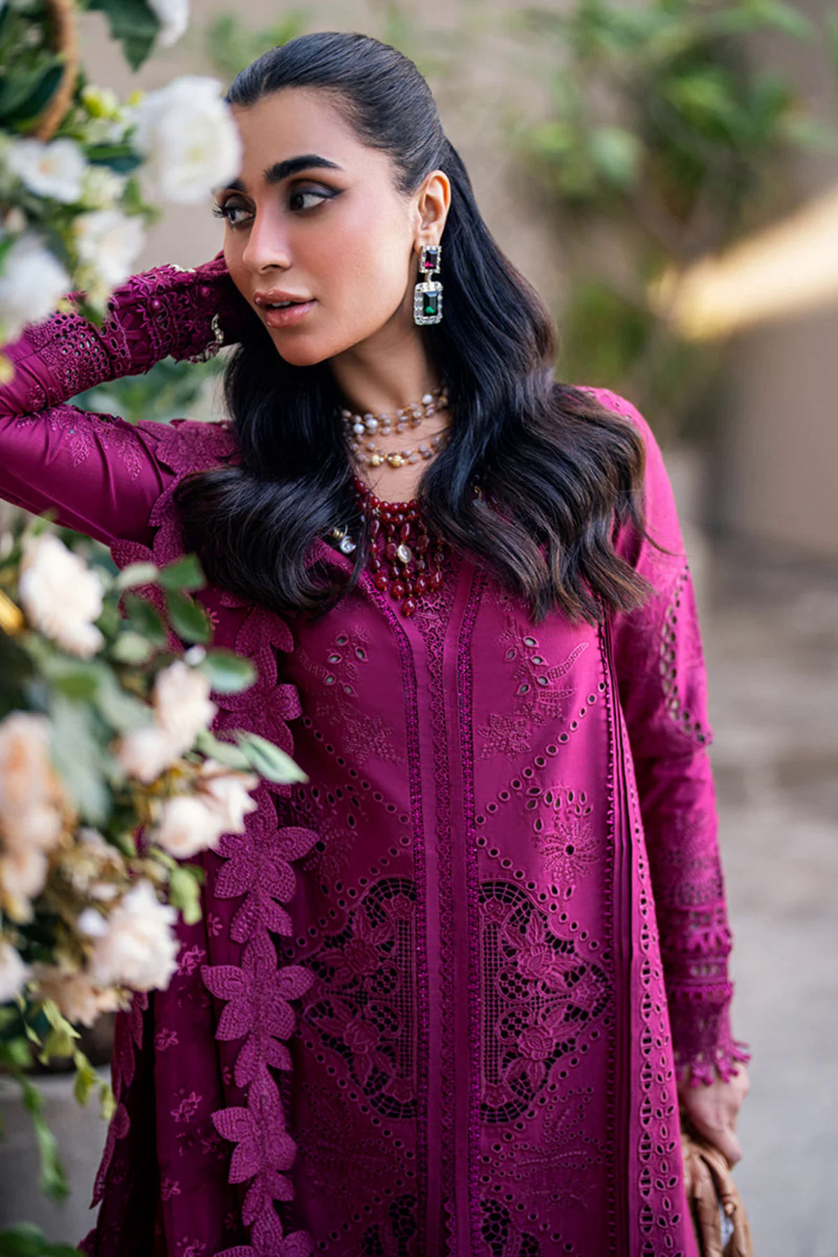 Embroidered Lawn 3pc with Embroidered Slub Net dupatta-GA2022 Embroidered Lawn 3pc with Embroidered Slub Net dupatta-GA2022