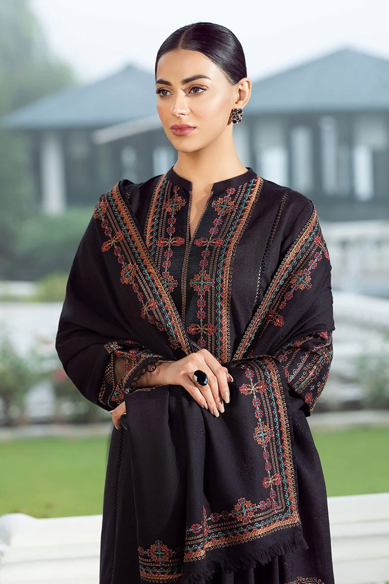 3PC Embroidered Karandi Suit with Heavy Embroidered Shawal -GA102182