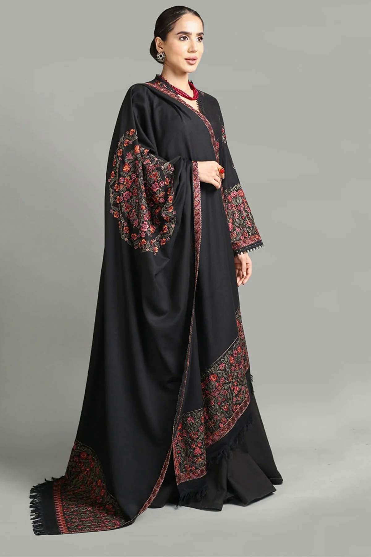 3PC Embroidered Karandi Suit with Heavy Embroidered Shawal -GA1962