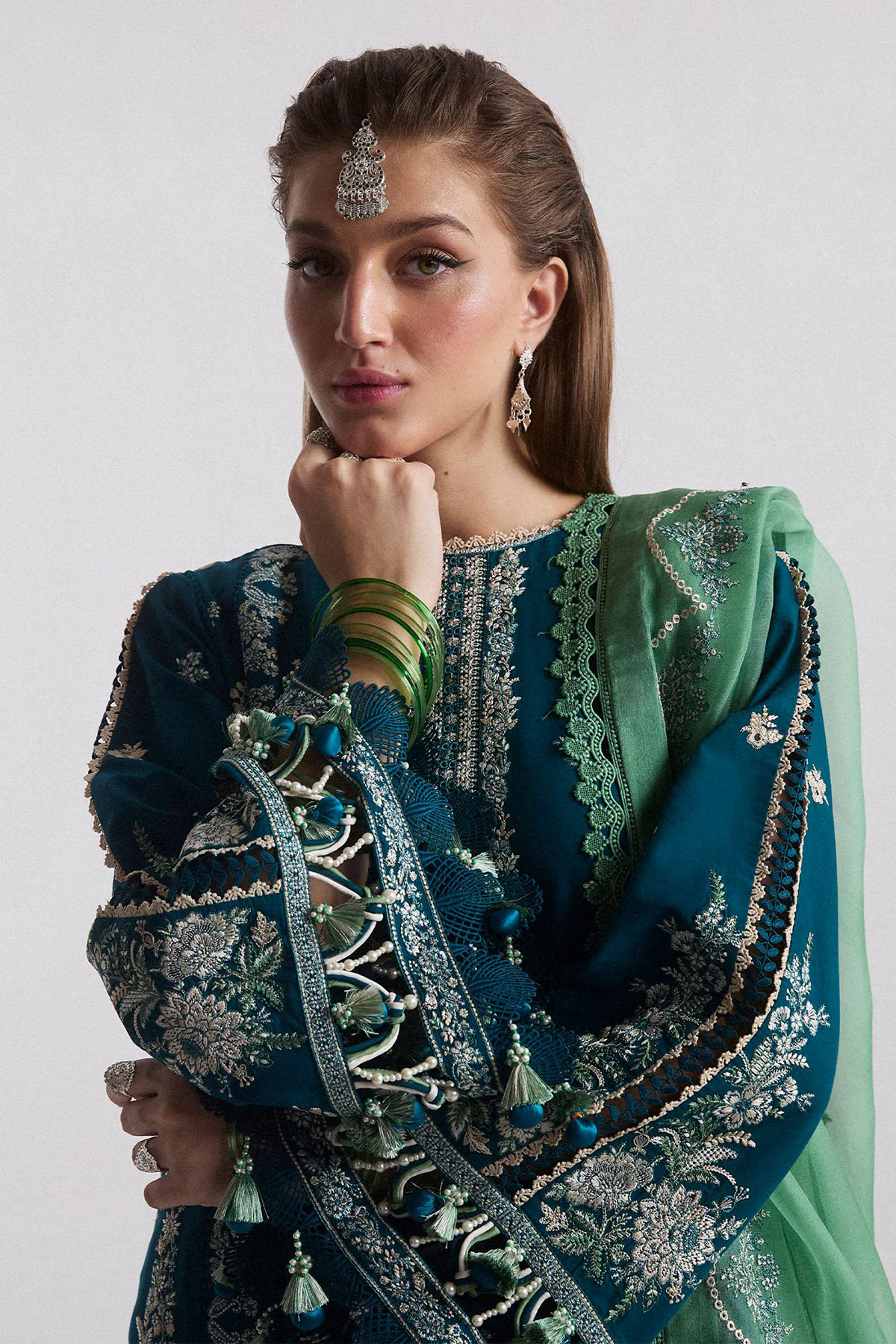 3PC Embroidered Lawn Suit with Printed Chiffon Dupatta -GA2012