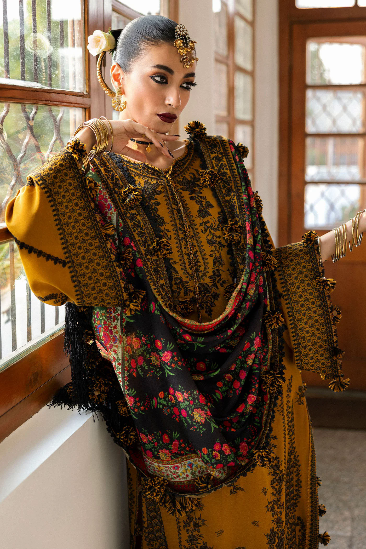 3PC Embroidered Lawn Suit with Printed Chiffon Dupatta -GA2009 3PC Embroidered Lawn Suit with Printed Chiffon Dupatta -GA2009