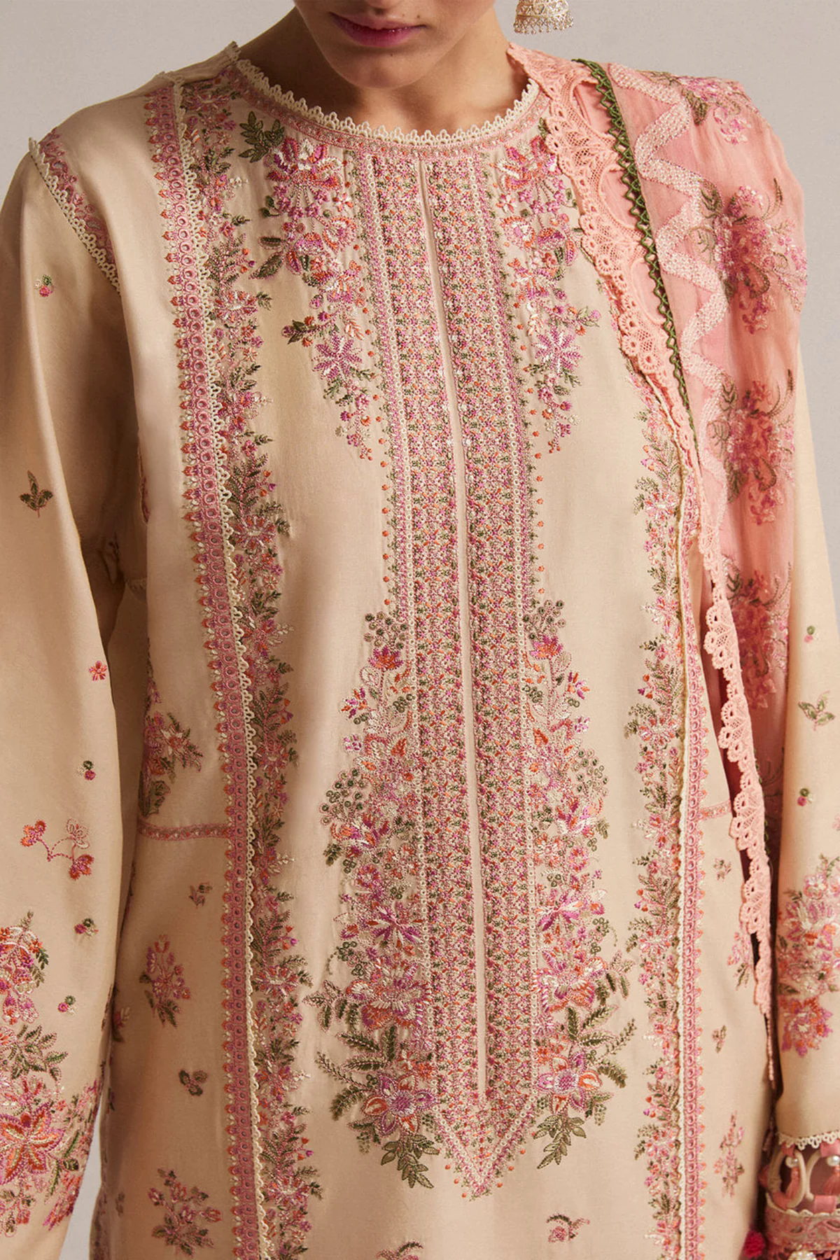 3PC Embroidered Lawn Suit with Printed Chiffon Dupatta -GA2005