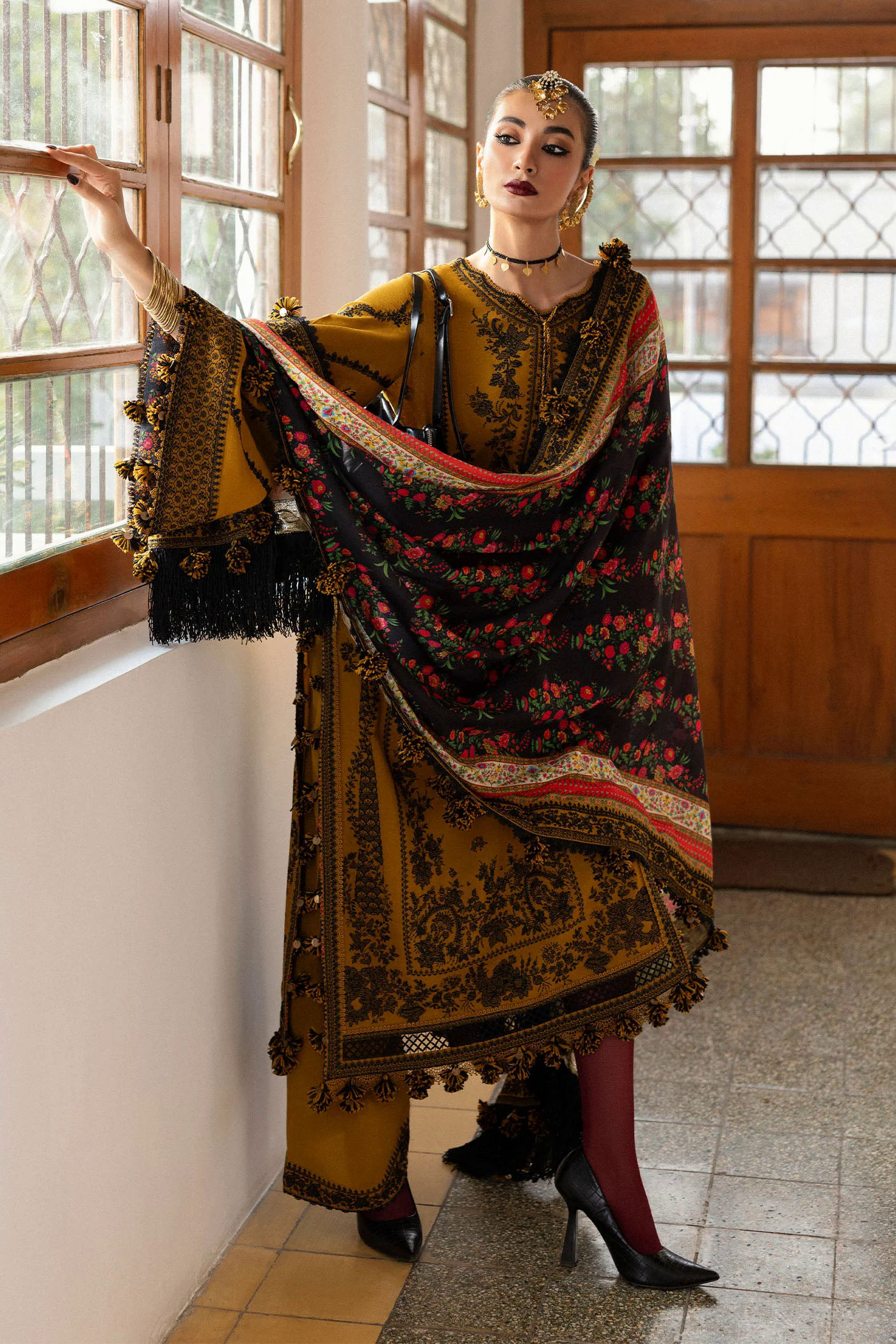 3PC Embroidered Lawn Suit with Printed Chiffon Dupatta -GA2009 3PC Embroidered Lawn Suit with Printed Chiffon Dupatta -GA2009