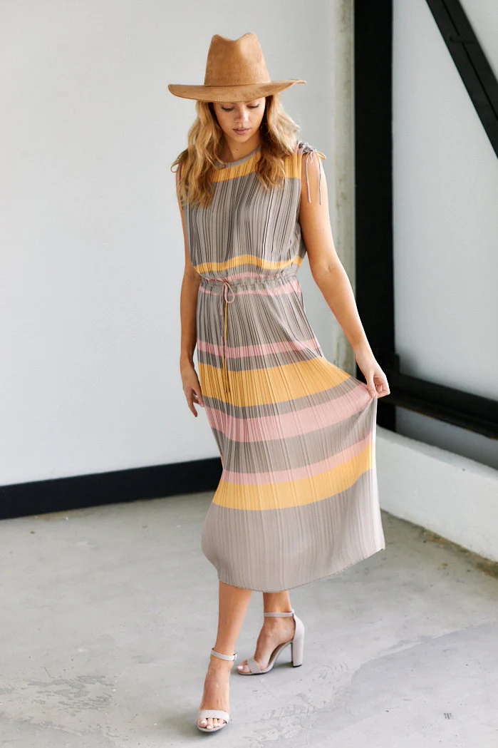 Cleo Striped Midi Dress