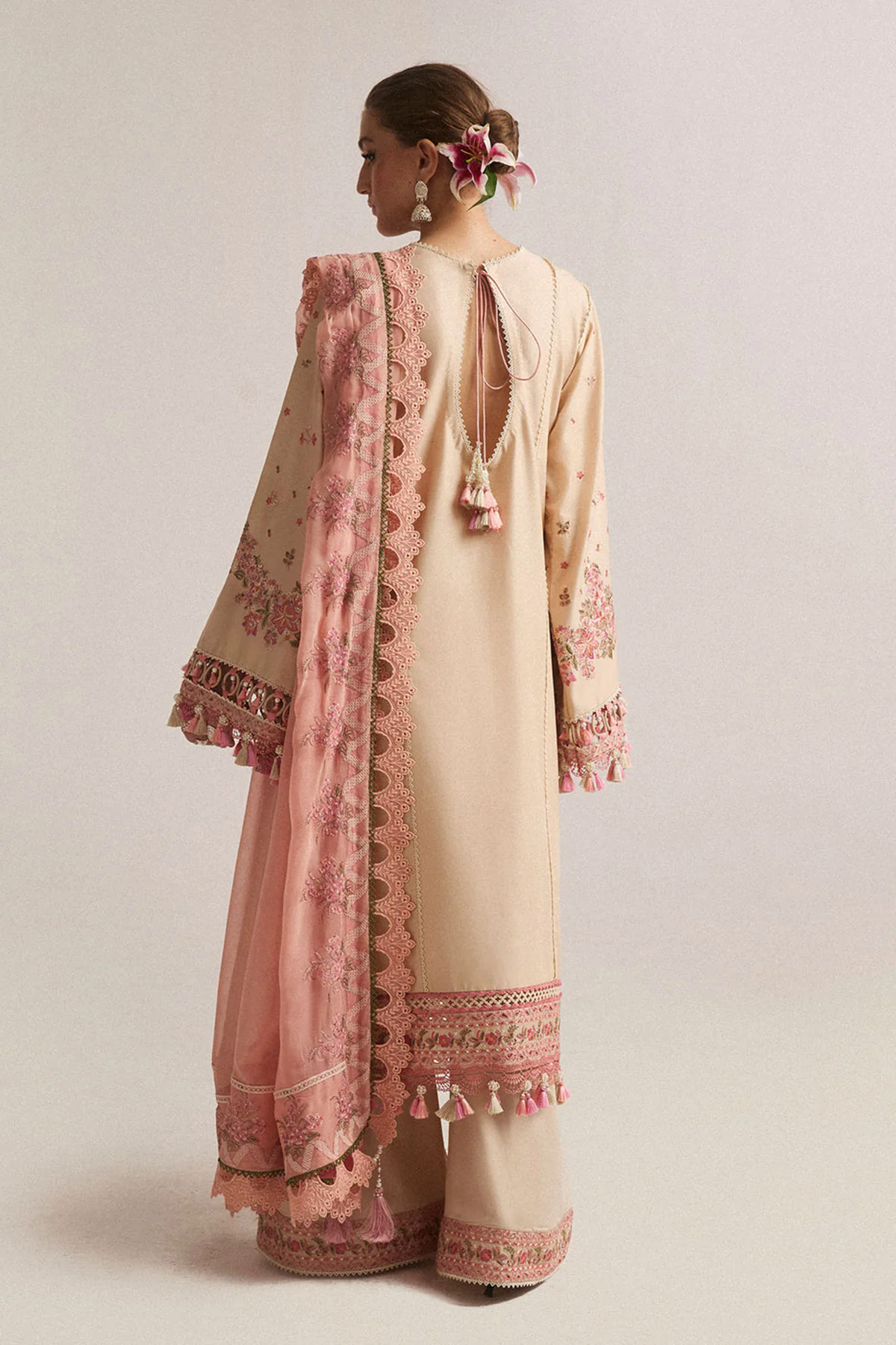 3PC Embroidered Lawn Suit with Printed Chiffon Dupatta -GA2005
