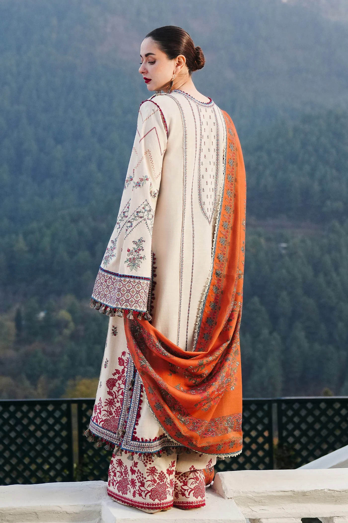 3PC Embroidered Lawn Suit with Printed Chiffon Dupatta -GA2010