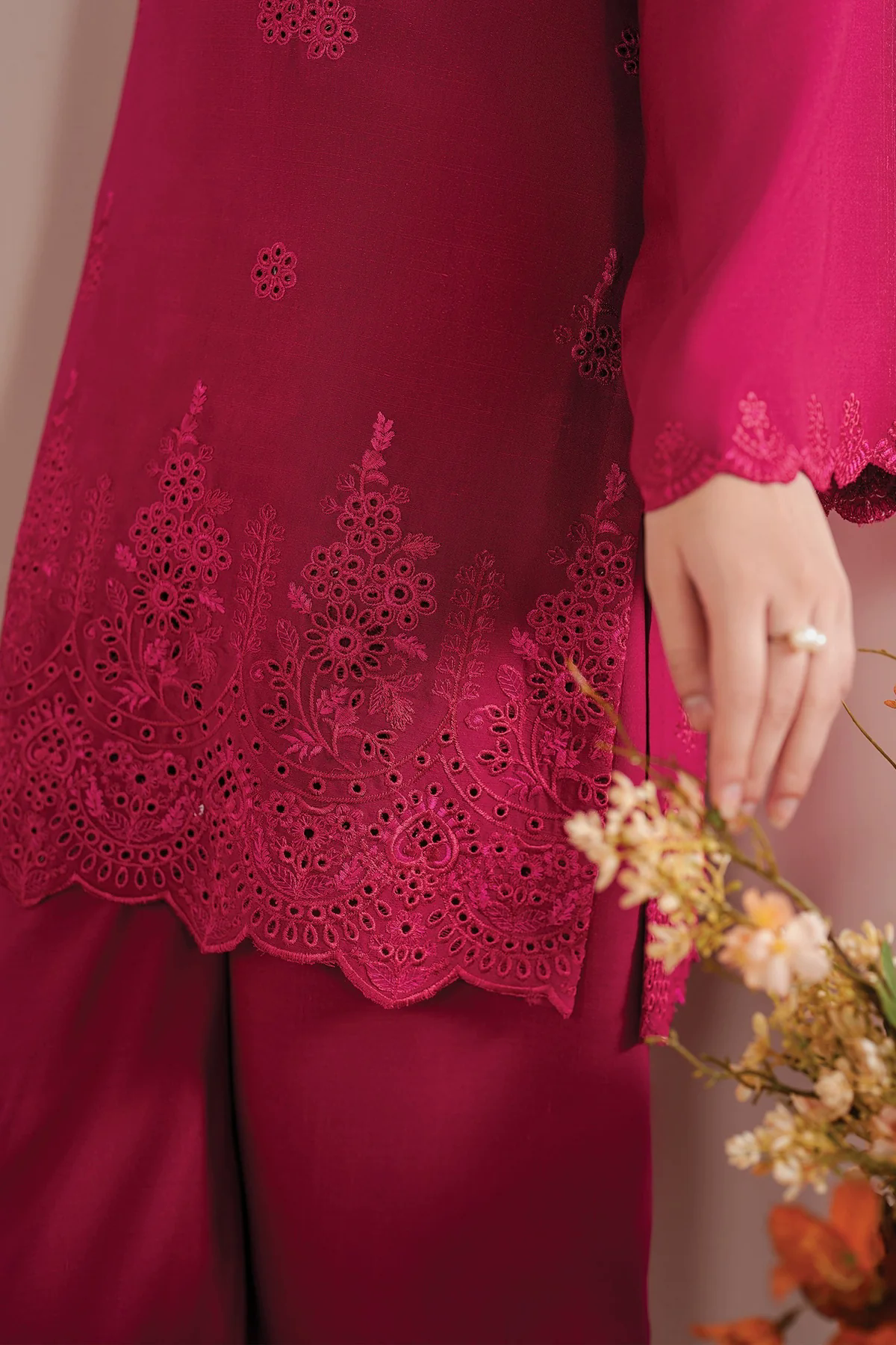 Baroque 3PC Embroidered Chickenkari Lawn with Chiffon Dupatta -GA2048