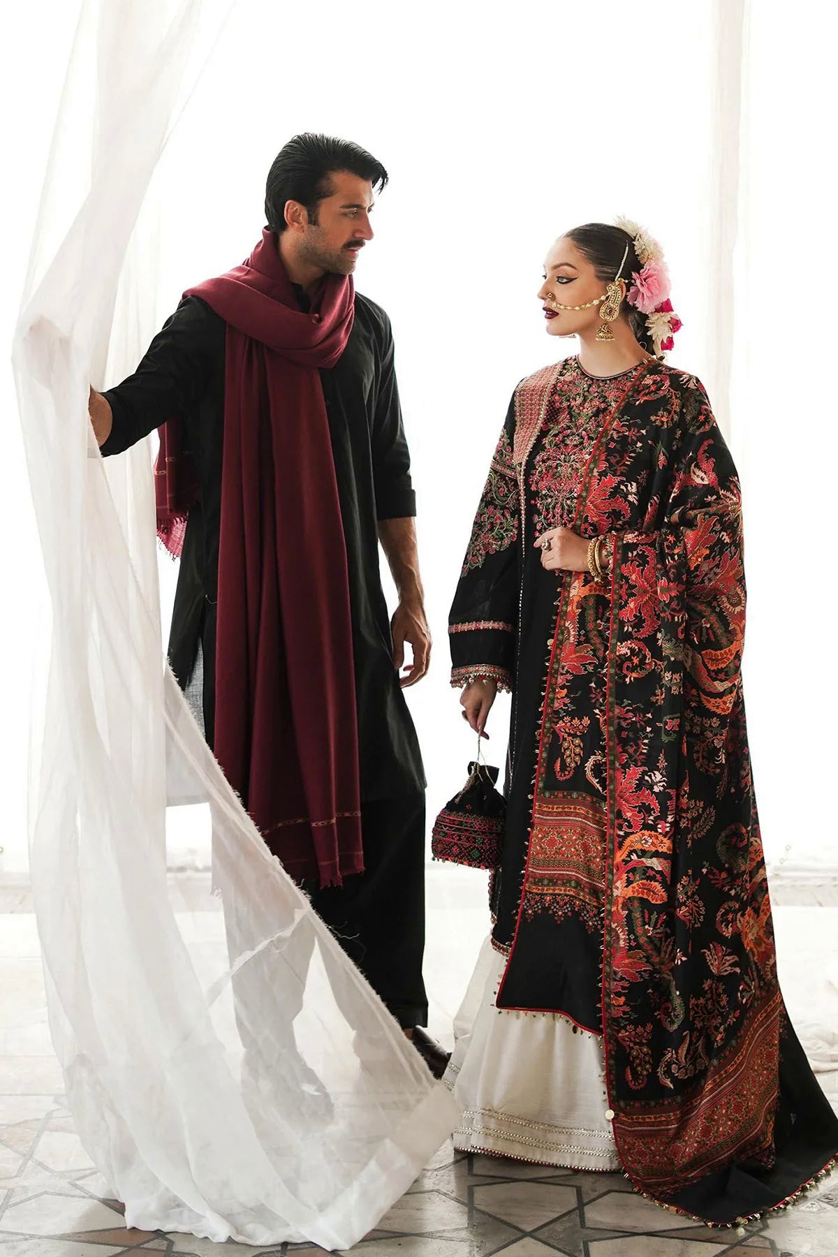 3PC Embroidered Lawn Suit with Printed Chiffon Dupatta -GA2004