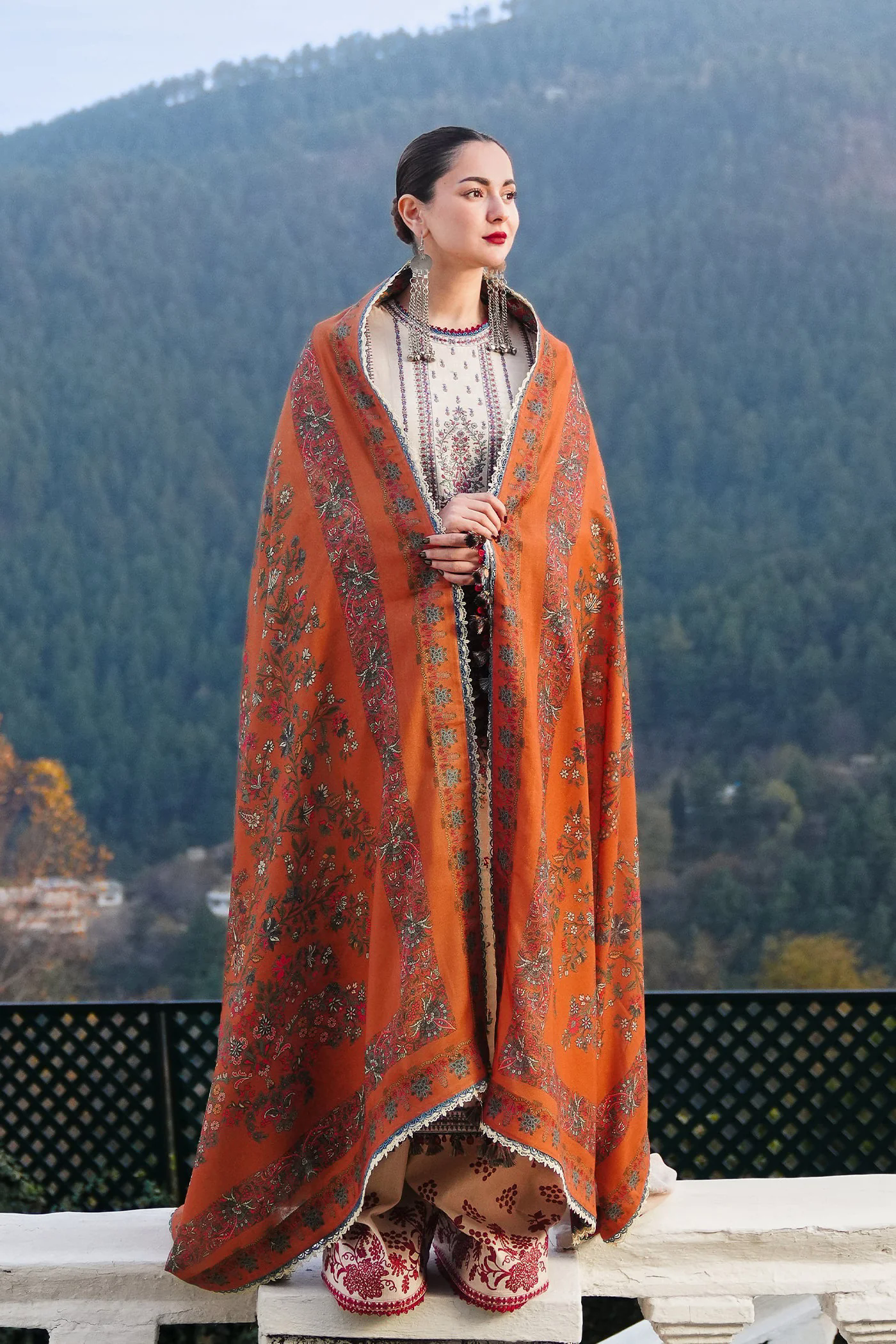 3PC Embroidered Lawn Suit with Printed Chiffon Dupatta -GA2010