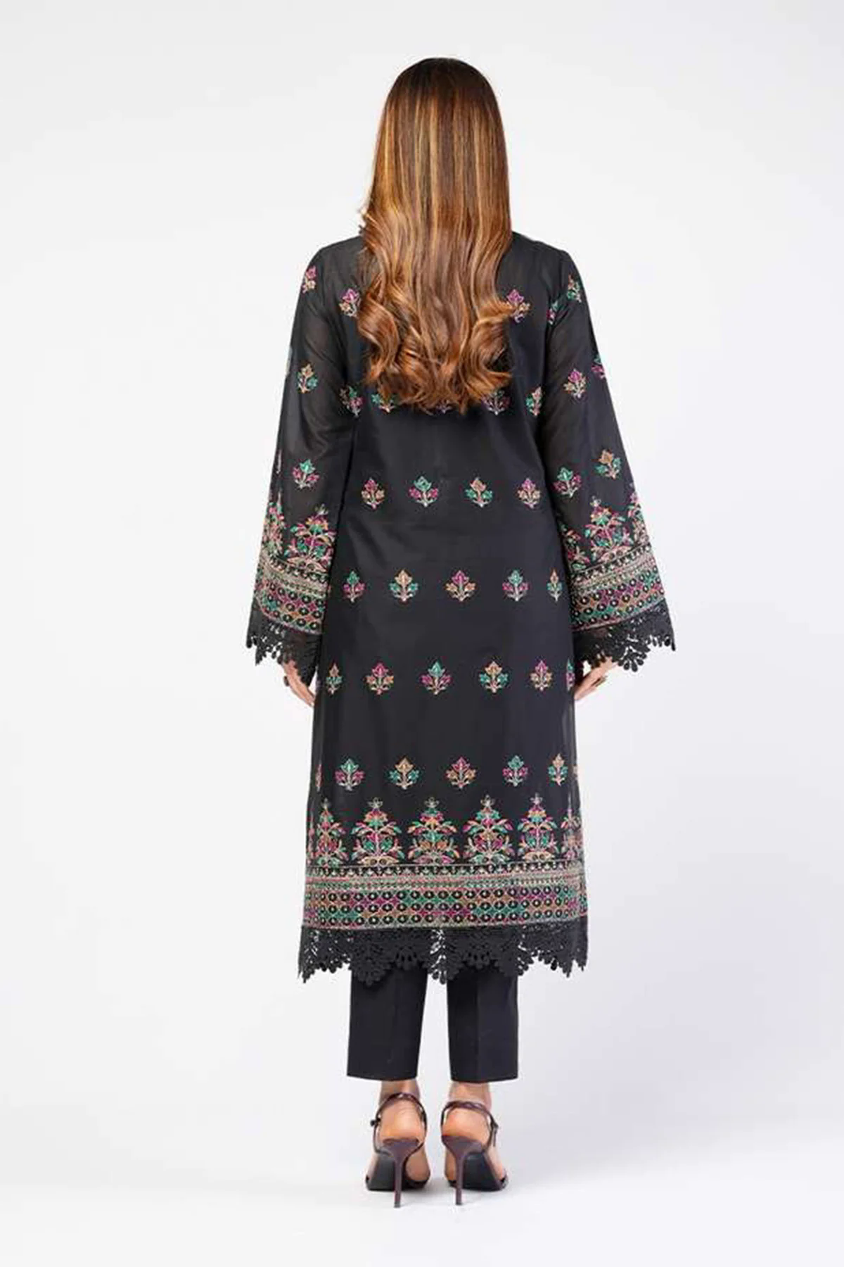 Embroidered Lawn 3pc with Embroidered Chiffon Dupatta- GA1992