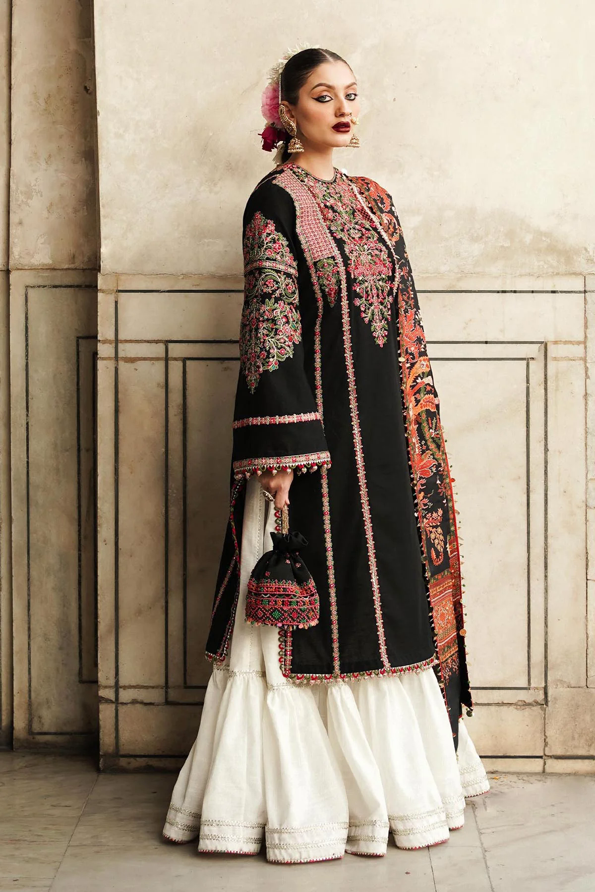 3PC Embroidered Lawn Suit with Printed Chiffon Dupatta -GA2004