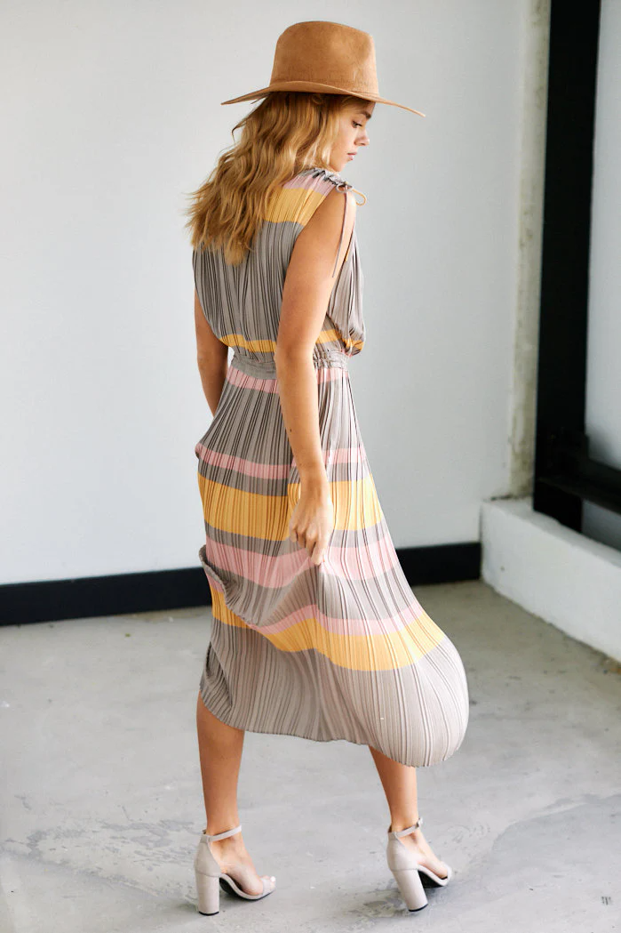 Cleo Striped Midi Dress