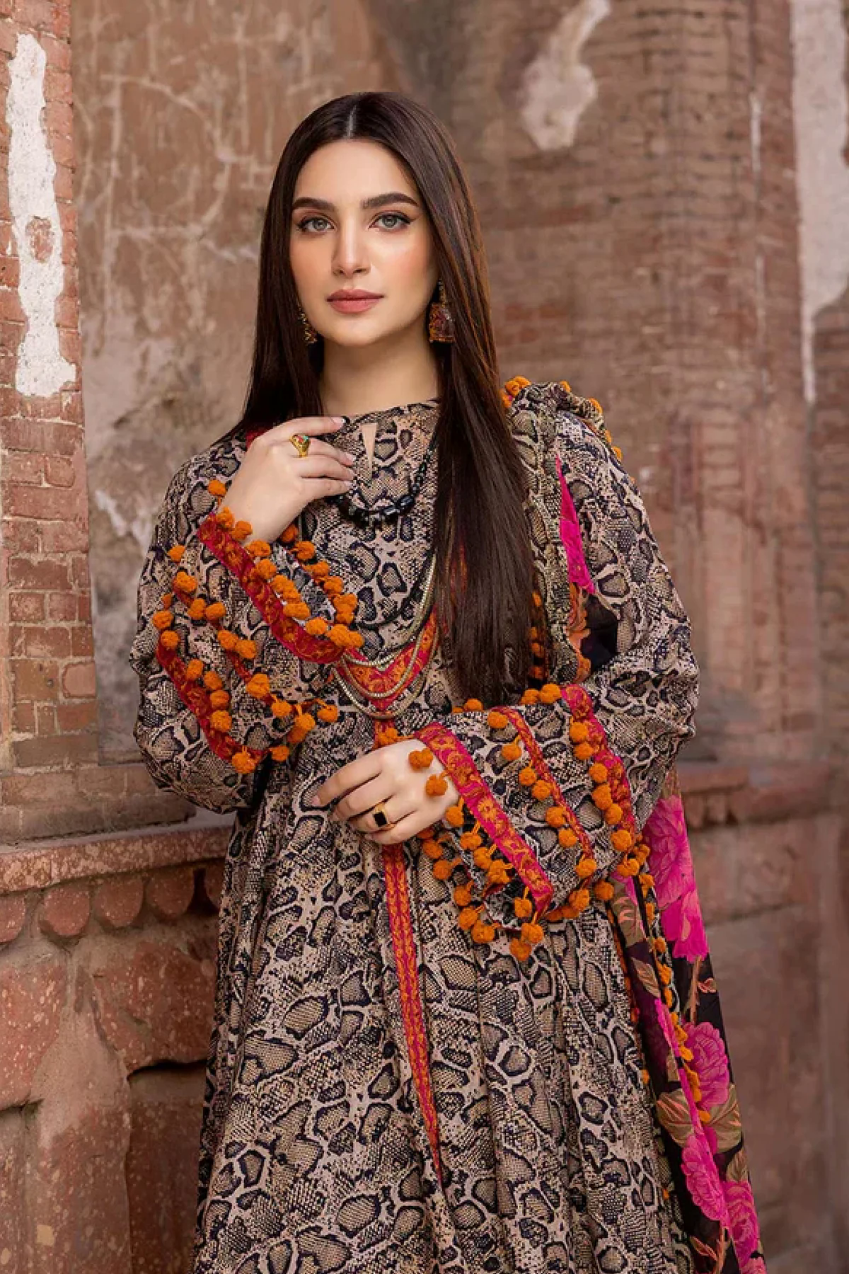 3PC Printed Lawn Suit with Printed Chiffon Dupatta -GA2046