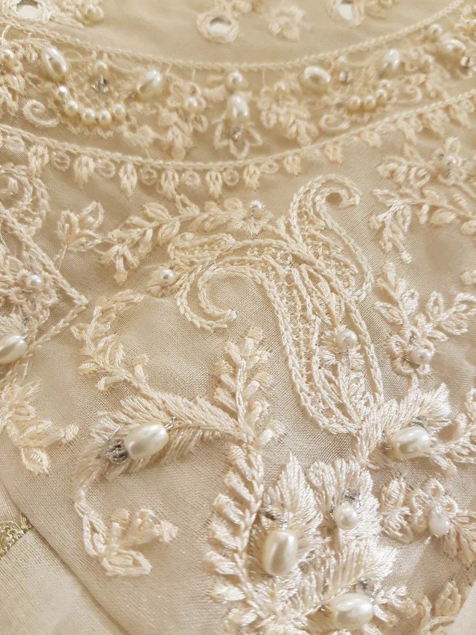 Heavy Embroidered  with Mirror organza dupatta-GA10194