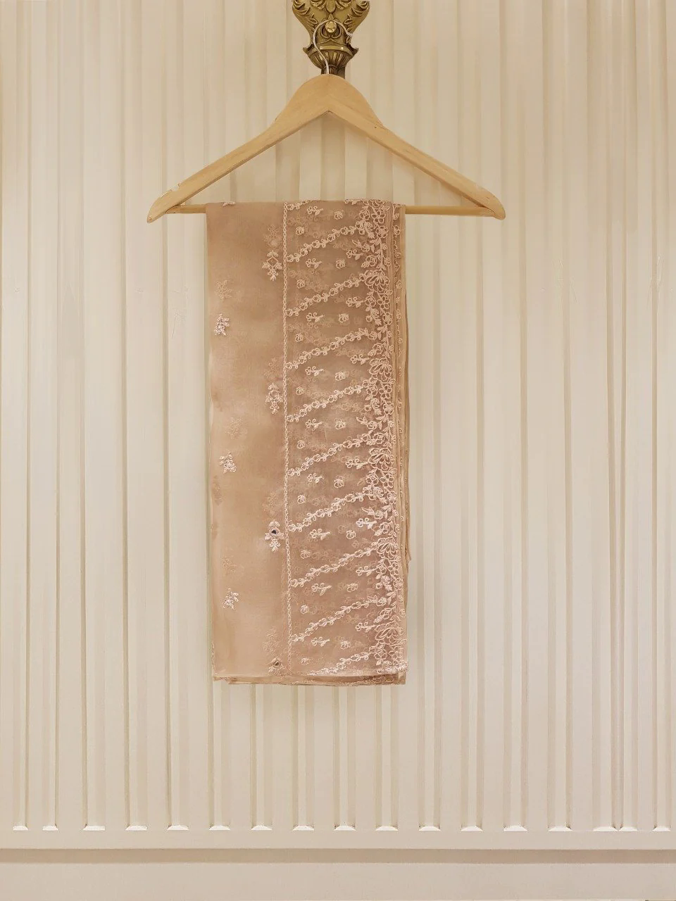 Heavy Embroidered  with Mirror Work  organza dupatta-GA10191