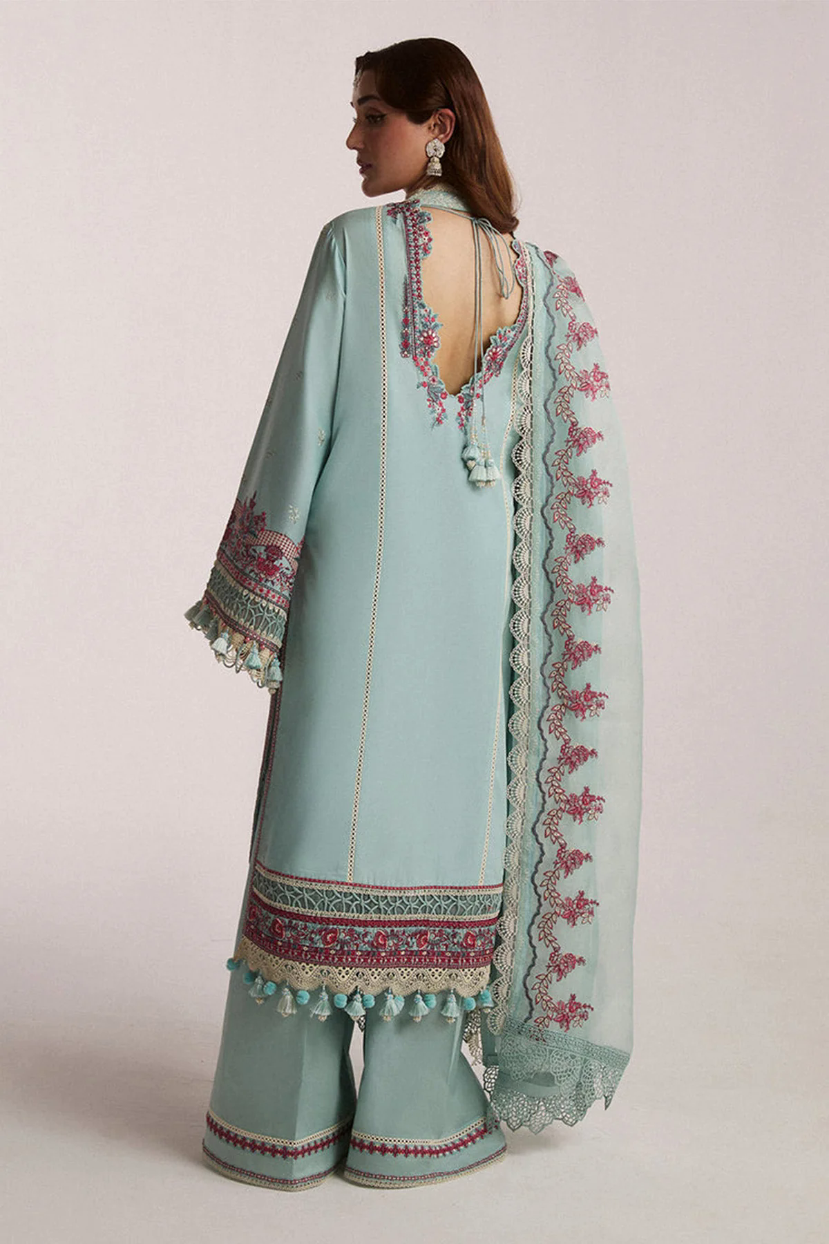 3PC Embroidered Lawn Suit with Embroidered Orgazna Dupatta -GA2027