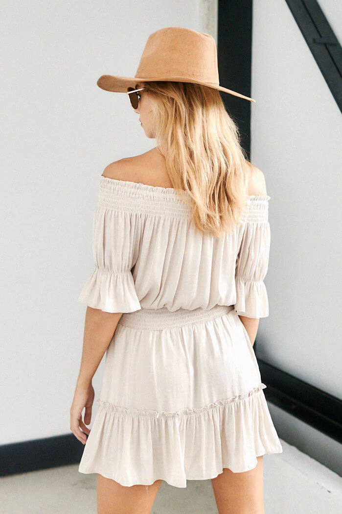 Virginia Off Shoulder Smocked Waist Dress