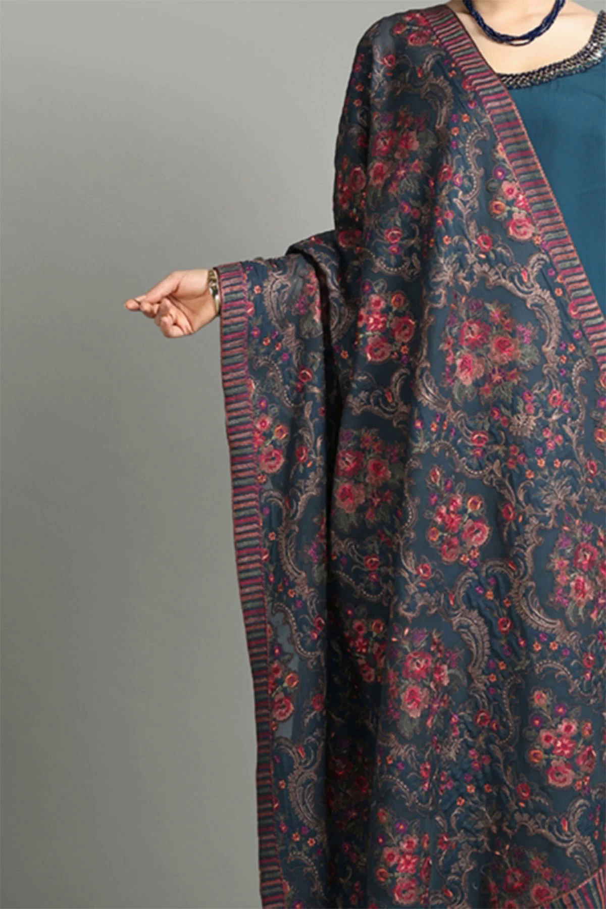 3PC Karandi Suit with Heavy Embroidered Shawal -GA1942