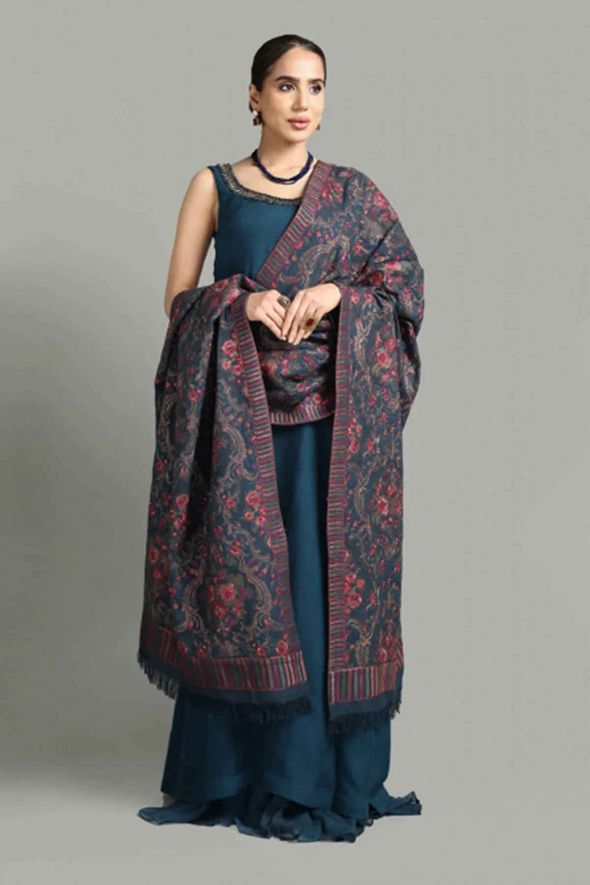 3PC Karandi Suit with Heavy Embroidered Shawal -GA1942