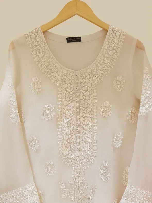 Heavy Embroidered  with Embroidered Organza dupatta-Ga1661