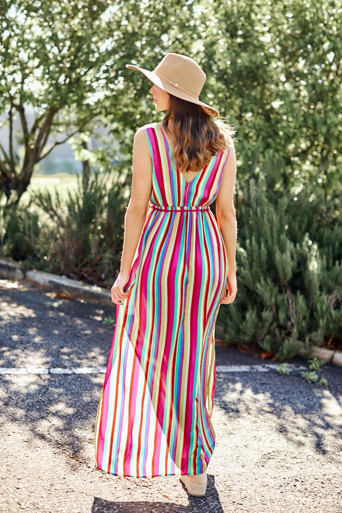 IN THE RAINBOWS STRIPE MAXI - RAINBOW - L