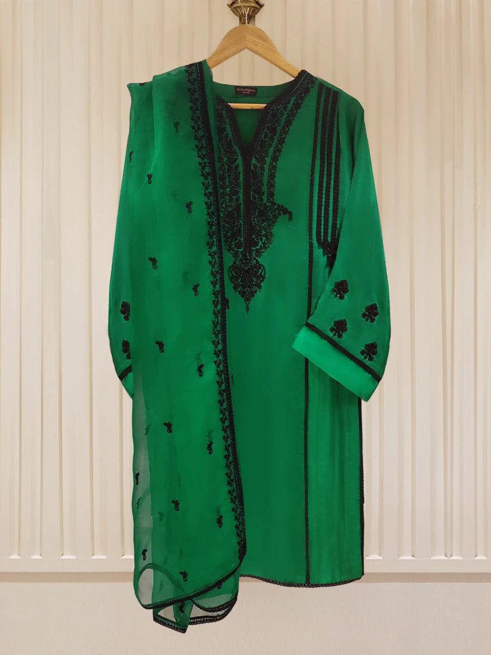 Heavy Embroidered  with Embroidered Organza dupatta-Ga1679