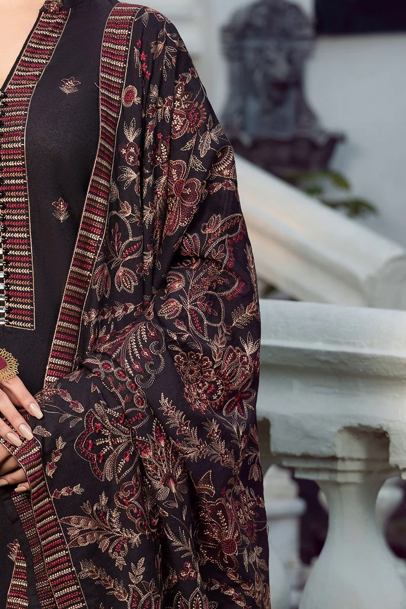 3PC Embroidered Karandi Suit with Heavy Embroidered Shawal -GA102170