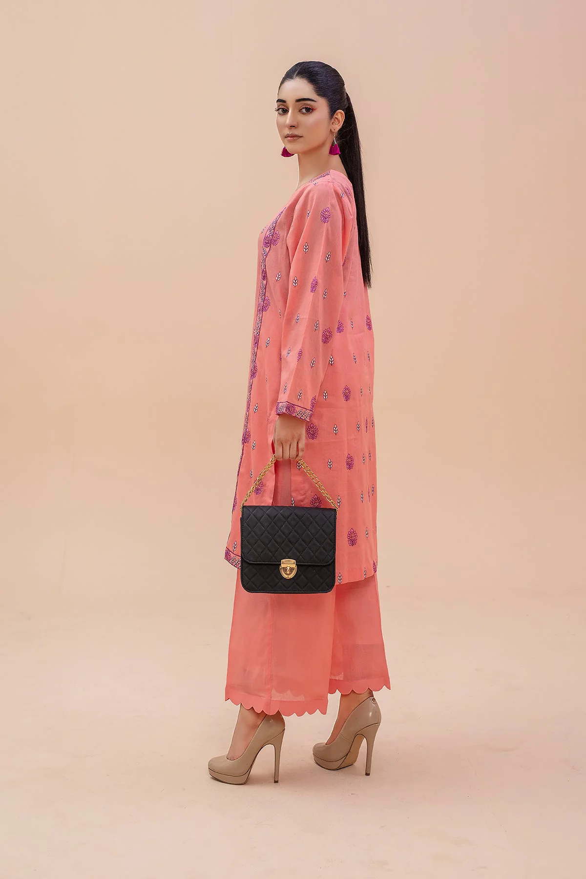 Original Peach Embroidered Lawn 2pc - ZJ055