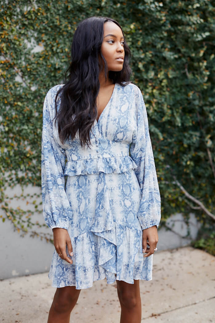 Watson Ruffle Snake Dress