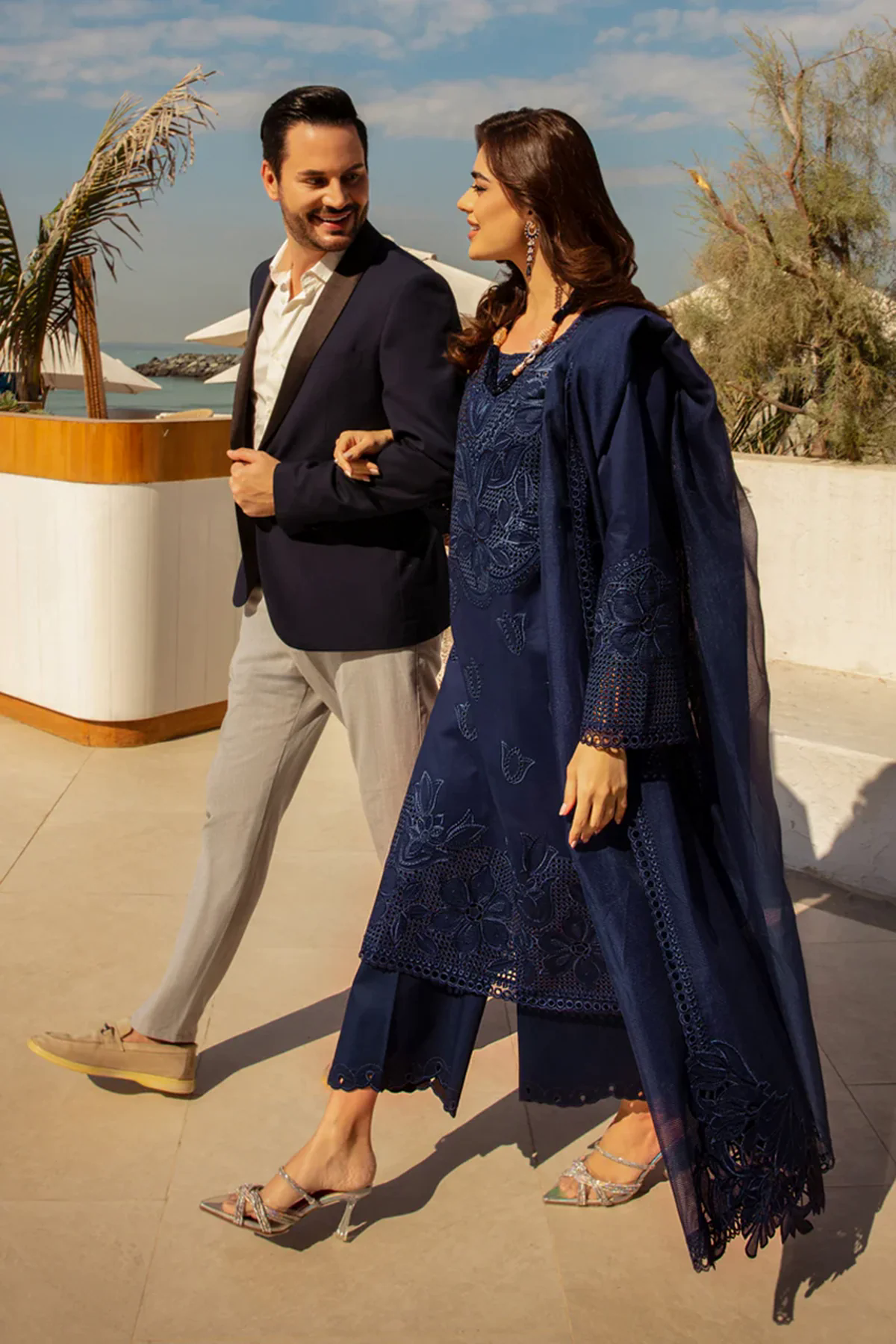 3PC Lawn Embroidered Shirt with Embroidered Khadi Net Dupatta - GA2018